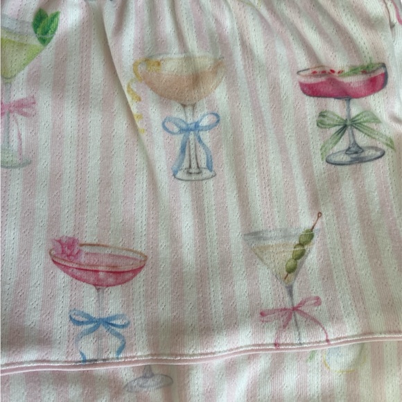 P.J. Salvage Sleep Shorts Pink White Cocktail Print Size XS Lounge - Picture 3 of 6